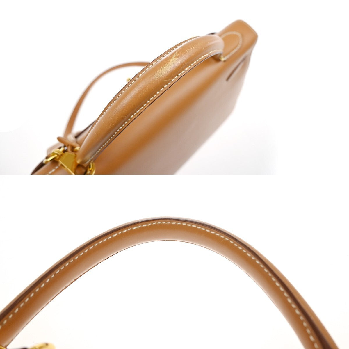 HERMES Kelly 32 2Way Shoulder Hand Bag Chamonix Leather Natural GHW 6640RL144
