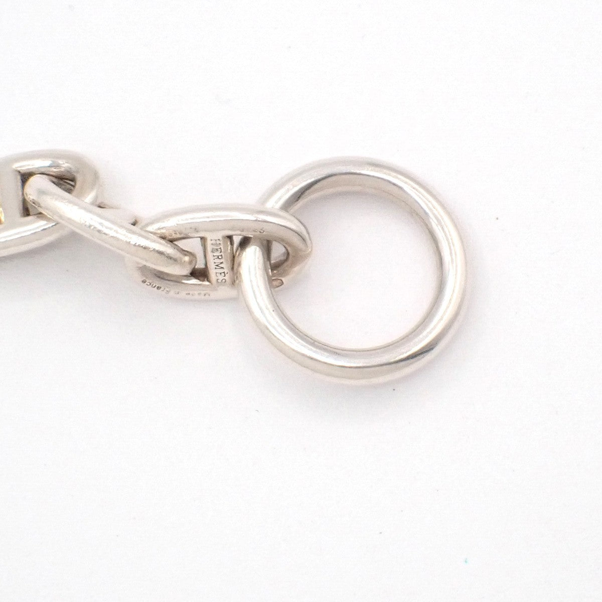 HERMES Logo Chaine D'ancre MM Chain Bracelet  16 Link Silver Ag925 385LC631