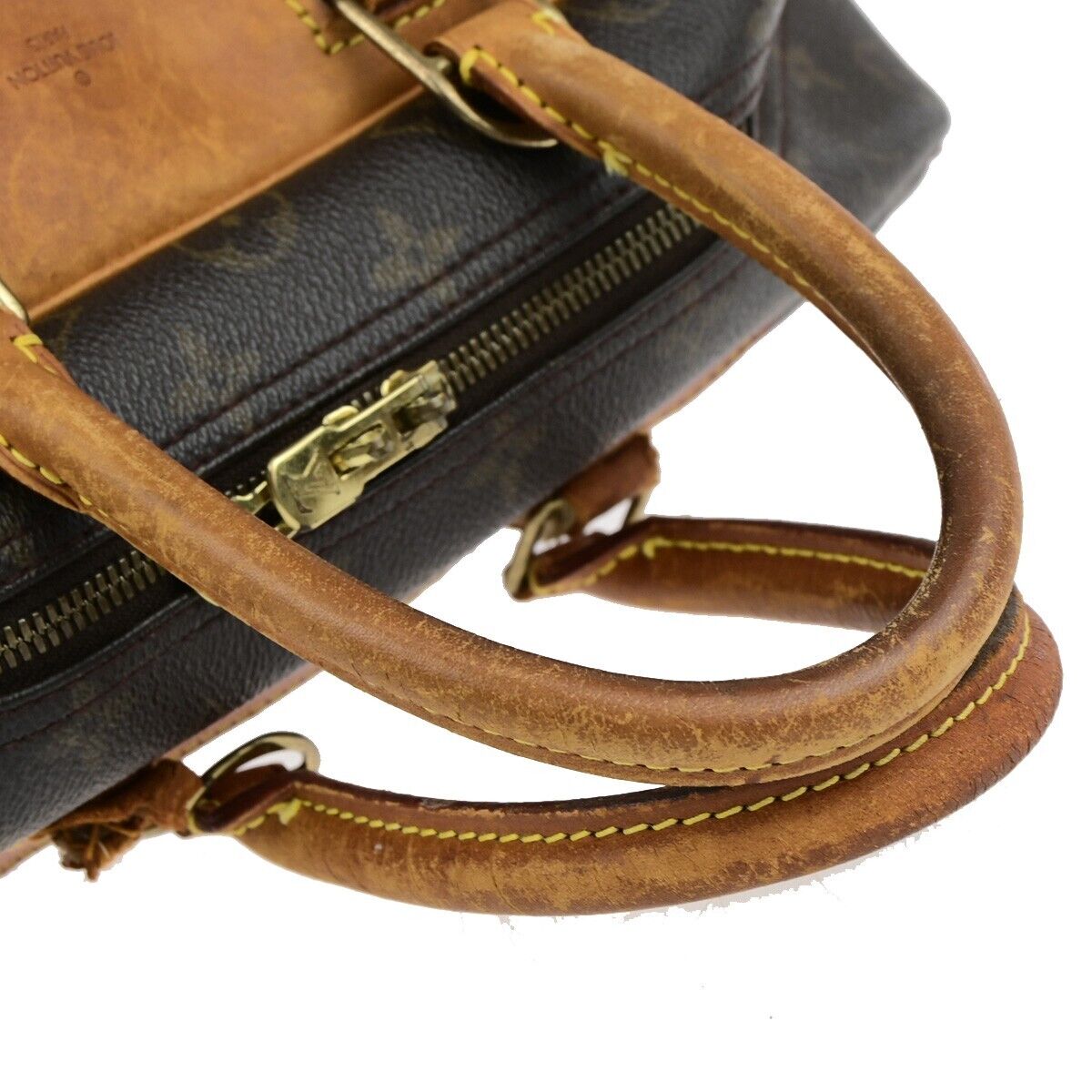 LOUIS VUITTON LV Logo Deauville Hand Bag Monogram Leather Brown M47270 61EC991