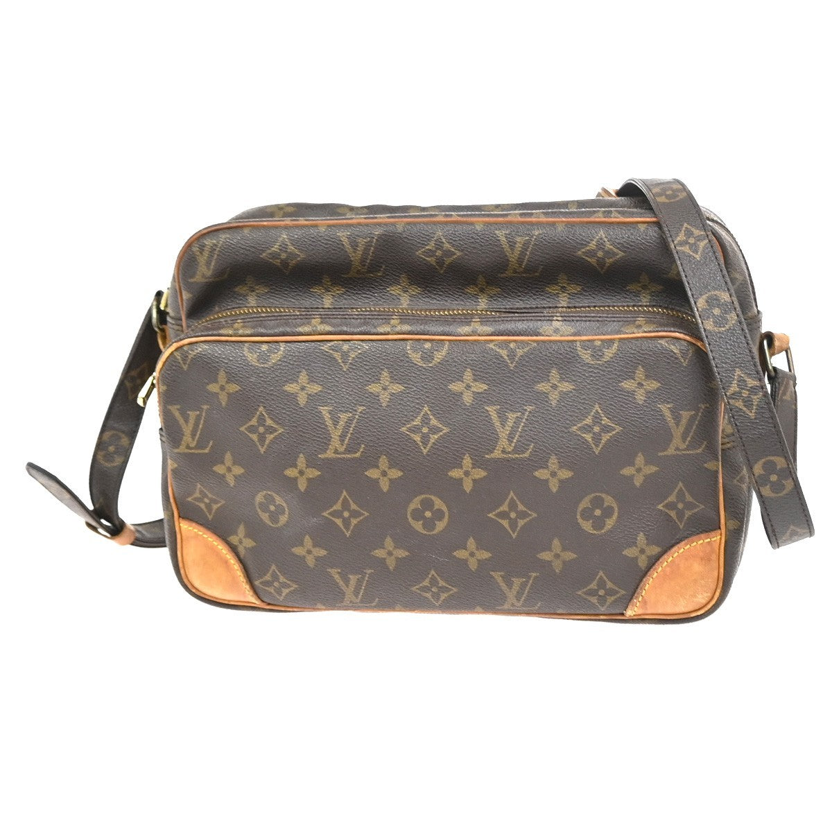 LOUIS VUITTON Nile Crossbody Shoulder Bag Monogram Leather Brown M45244 39KC979