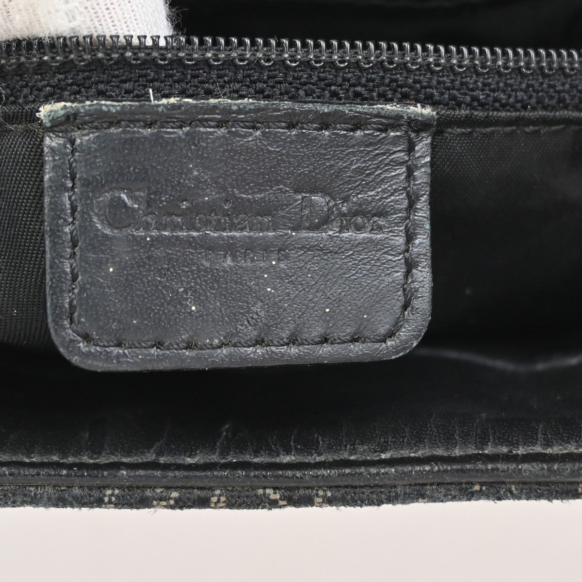 CHRISTIAN DIOR Trotter Street Chic Shoulder Bag Canvas Leather BK SHW 73CA909