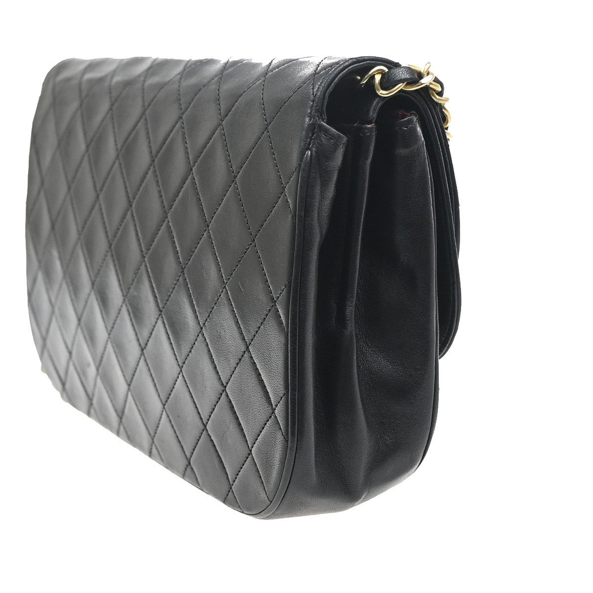 CHANEL CC Logo Double Flap Chain Shoulder Bag Leather Black GHW France 677RL953