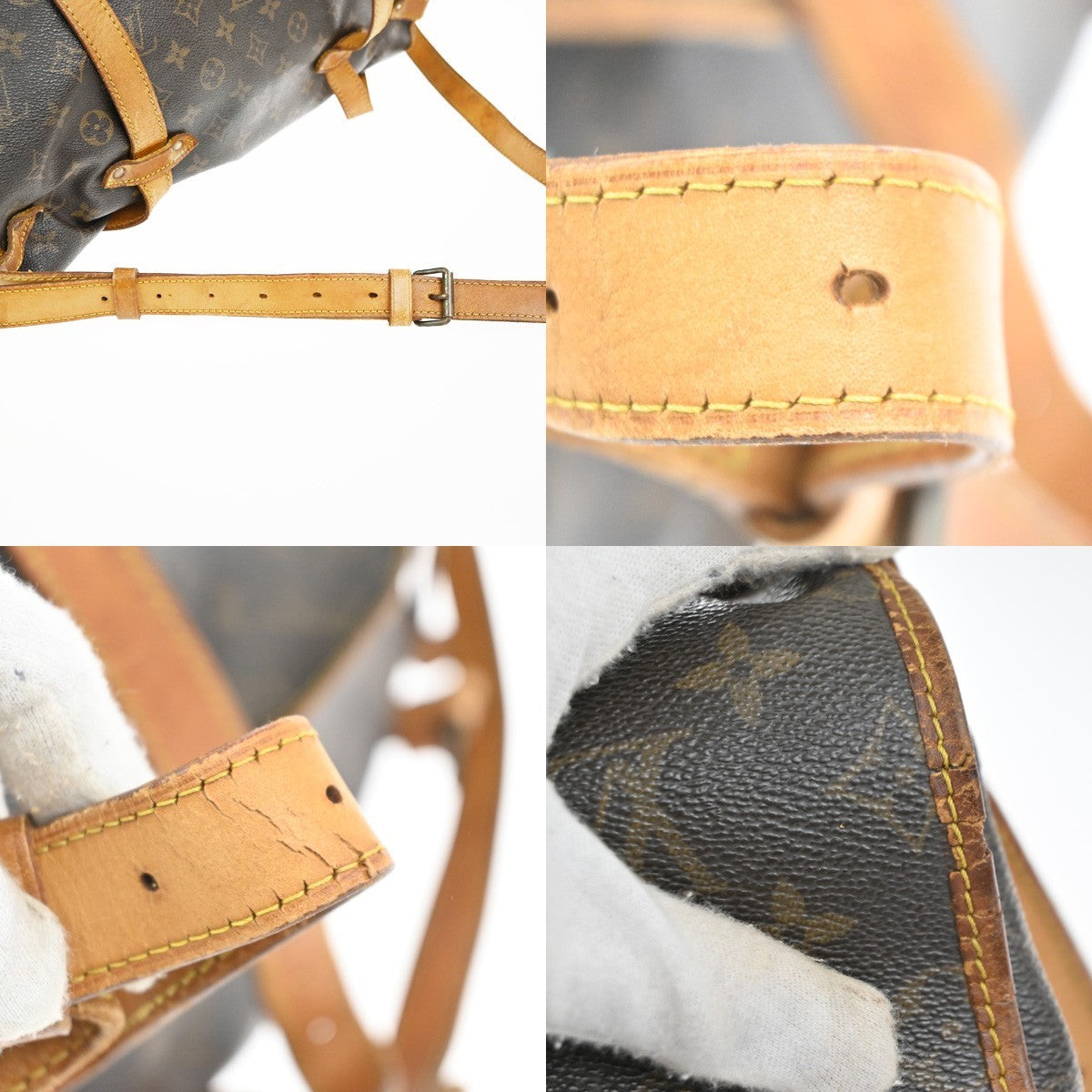 LOUIS VUITTON Logo Saumur 43 Shoulder Bag Monogram Leather Brown M42252 32KC654