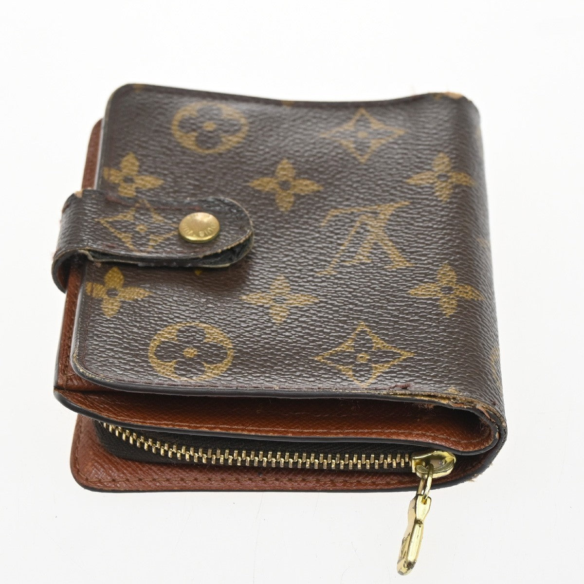 LOUIS VUITTON Compact Zip Bifold Wallet Monogram Leather France M61667 07CA388