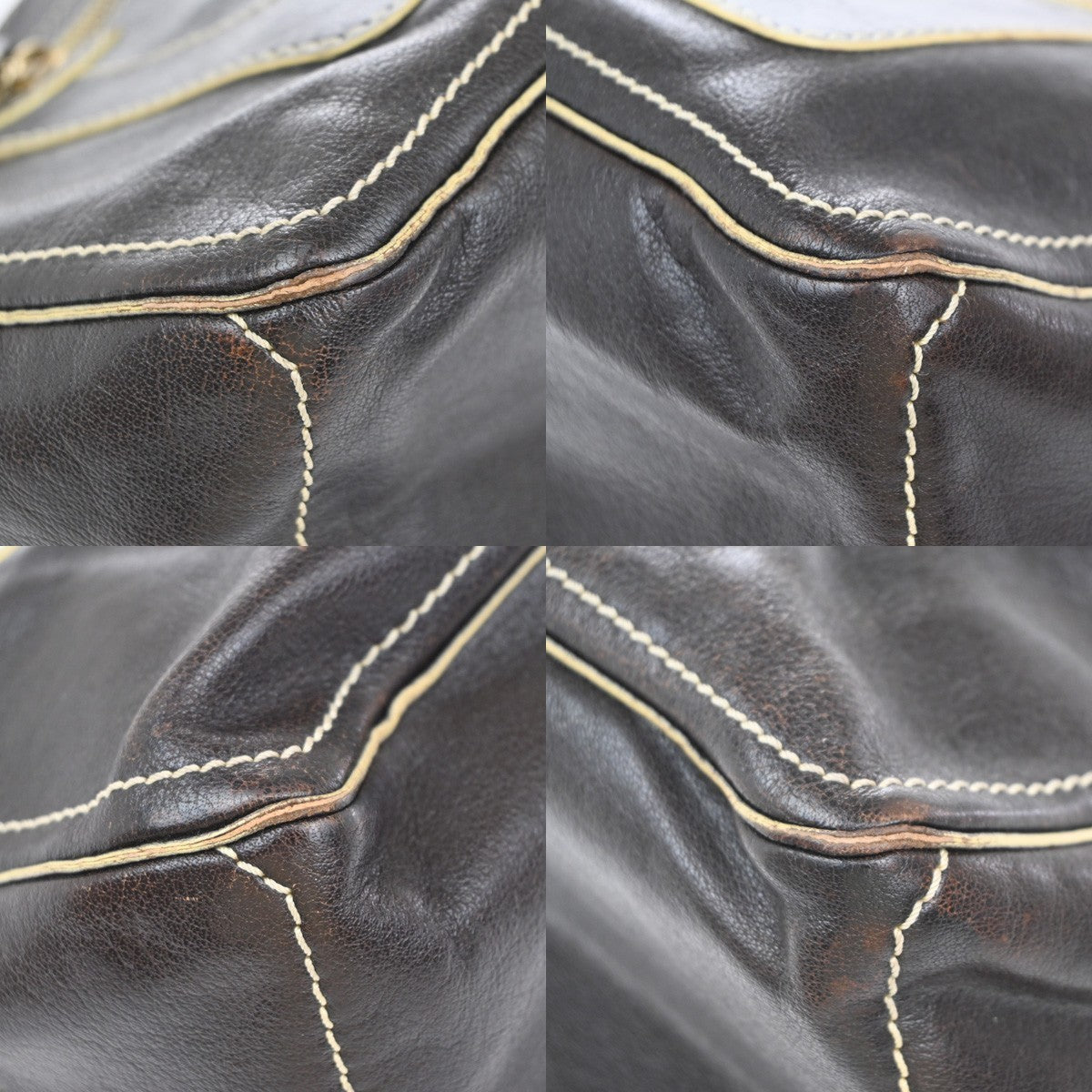 CELINE Logo Boogie Hand Bag Leather Brown GHW Italy 61EG236