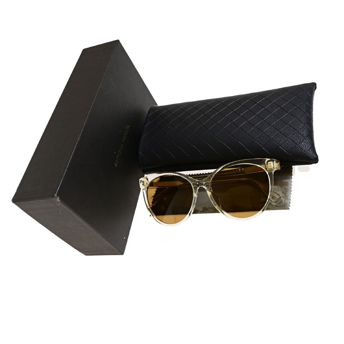 BOTTEGA VENETA Logo Sunglasses BV1022SK Plastic Gold Italy 04KA245