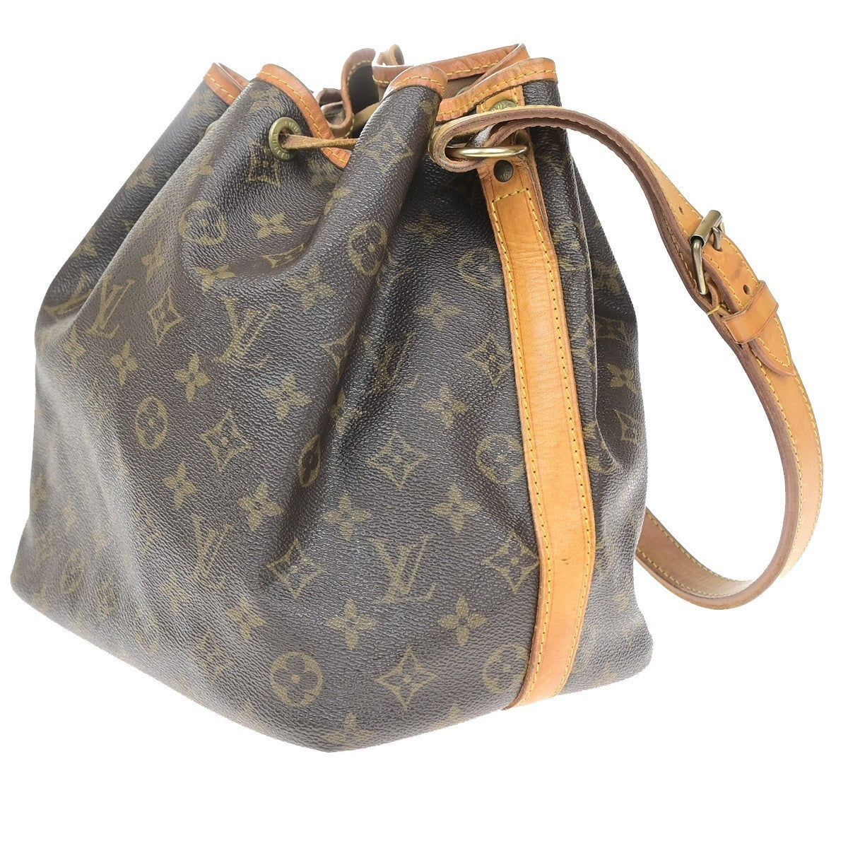 LOUIS VUITTON Petit Noe Drawstring Shoulder Bag Monogram Leather M42226 70MA705
