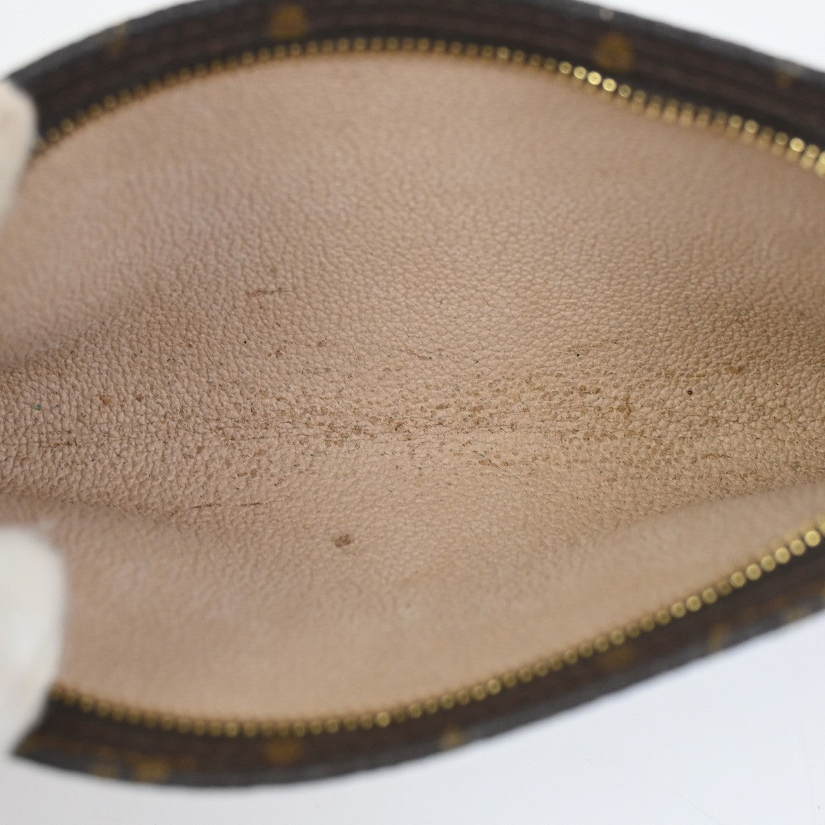 LOUIS VUITTON Logo BUCKET PM Pouch Bag Monogram Leather Brown France 02KC899