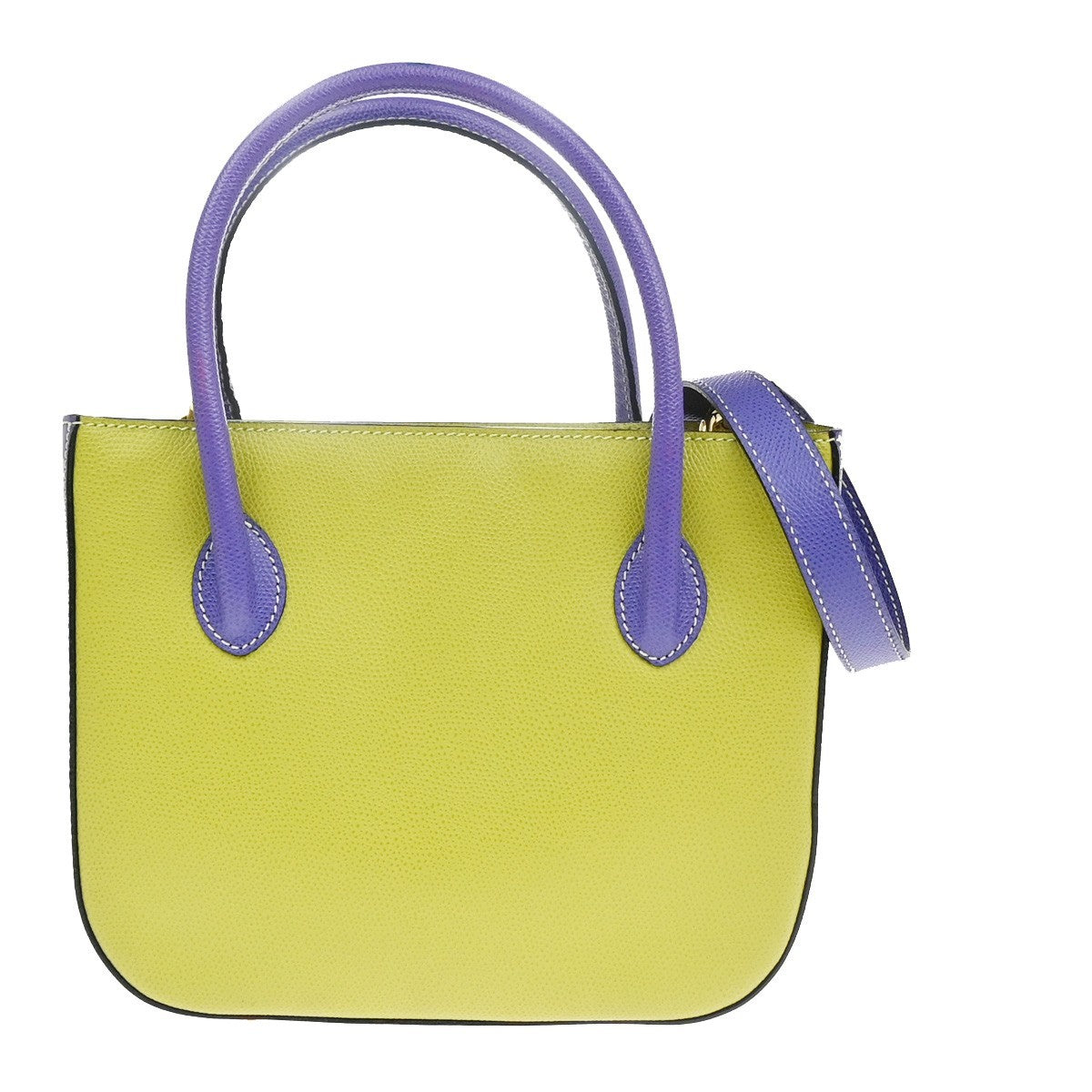 CELINE Logo 2Way Shoulder Hand Bag Leather Green Purple GHW Italy 70RL972