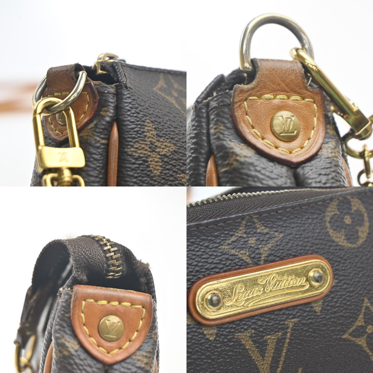 LOUIS VUITTON Eva 2Way Chain Shoulder Bag Monogram Leather Brown M95567 96KC617