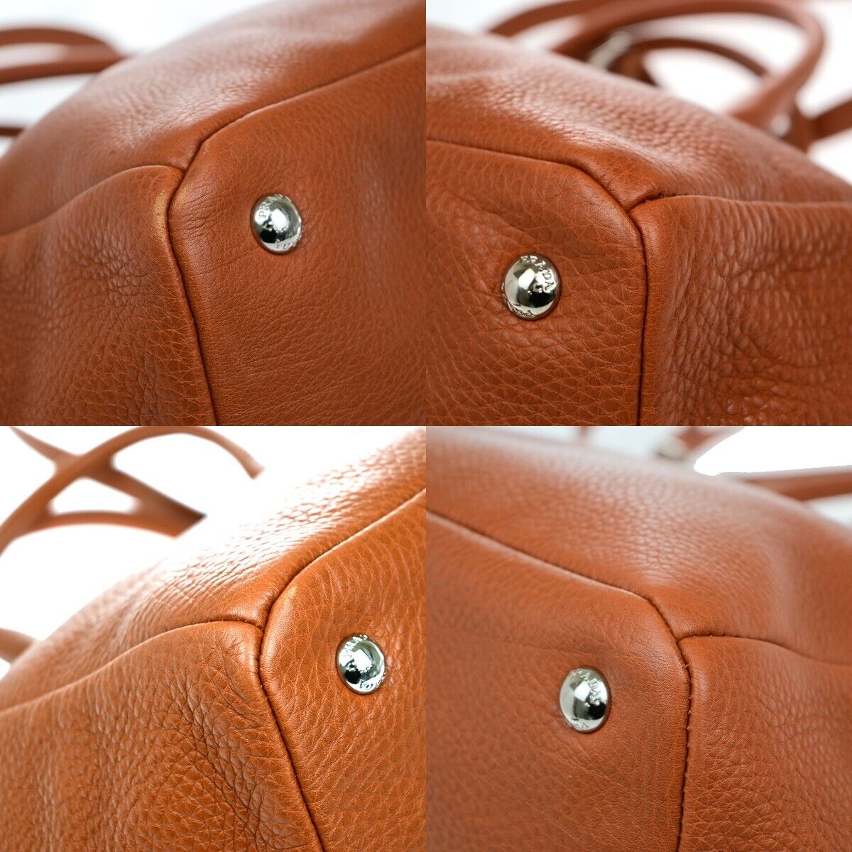 PRADA 2Way Shoulder Tote Bag Vitello Daino Leather Rame Orange BR4393 18ED877