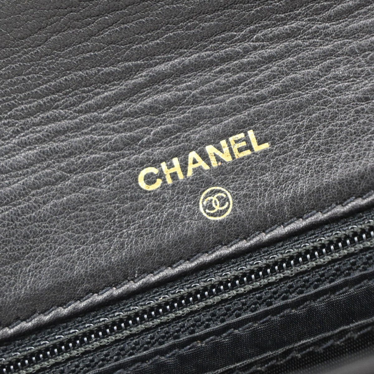 CHANEL CC Logo Mini Chain Wallet Shoulder Bag Patent Leather Black GHW 76RF666