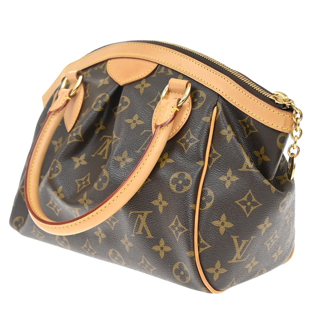 LOUIS VUITTON Tivoli PM Handbag Monogram Leather France Brown M40143 609RF668
