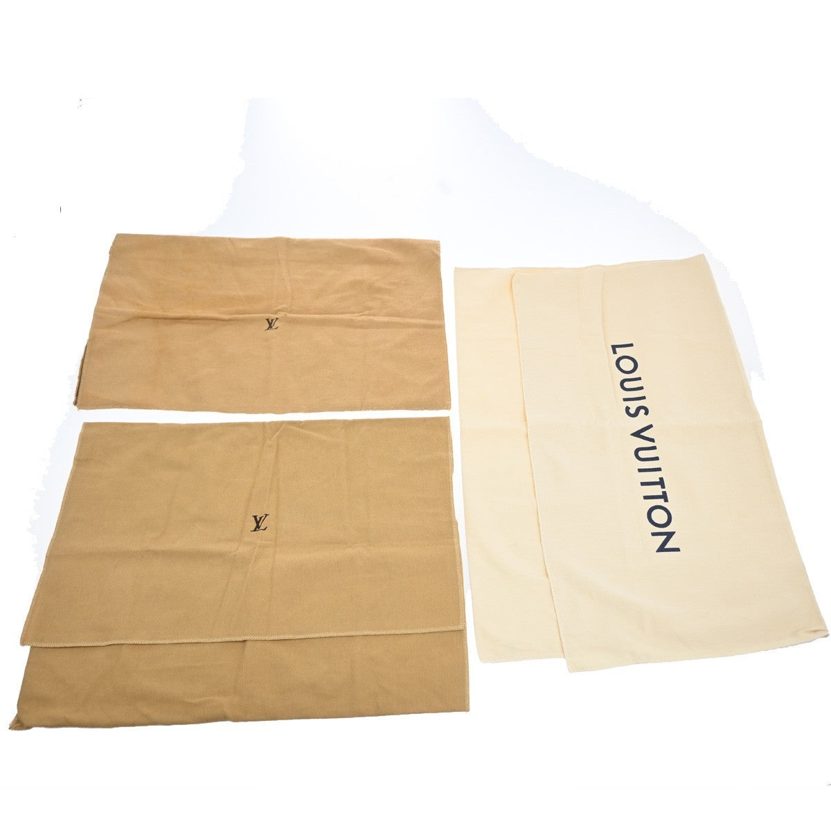 LOUIS VUITTON Logo 30 Set Drawstring Dust Bag Canvas Cotton Beige Brown 62MA431