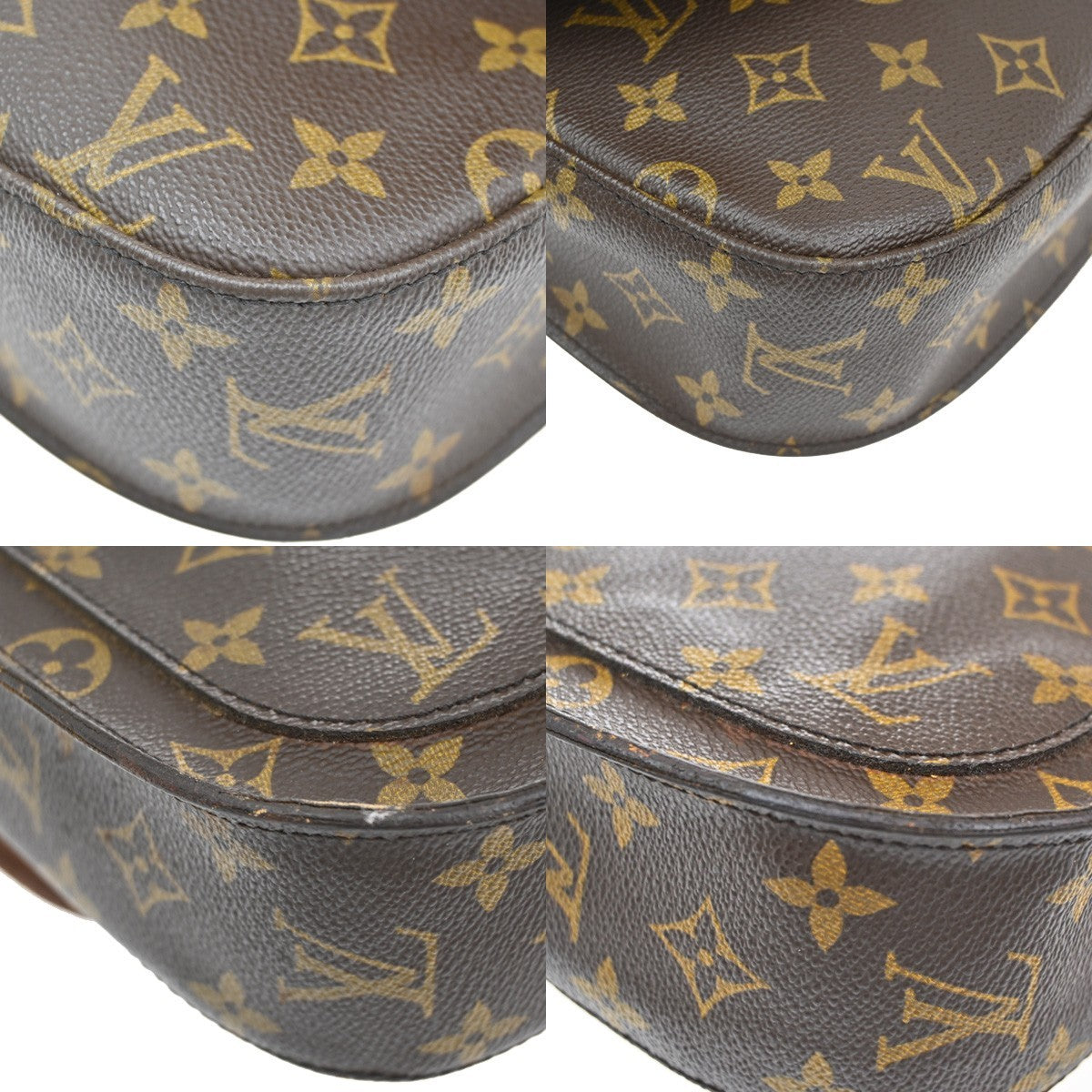 LOUIS VUITTON Saint Cloud GM Shoulder Bag Monogram Leather Brown M51242 39CA330