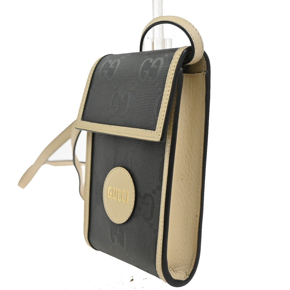 GUCCI Logo Off The Grid GG Mini Shoulder Bag Canvas Leather Beige SHW 70TA616