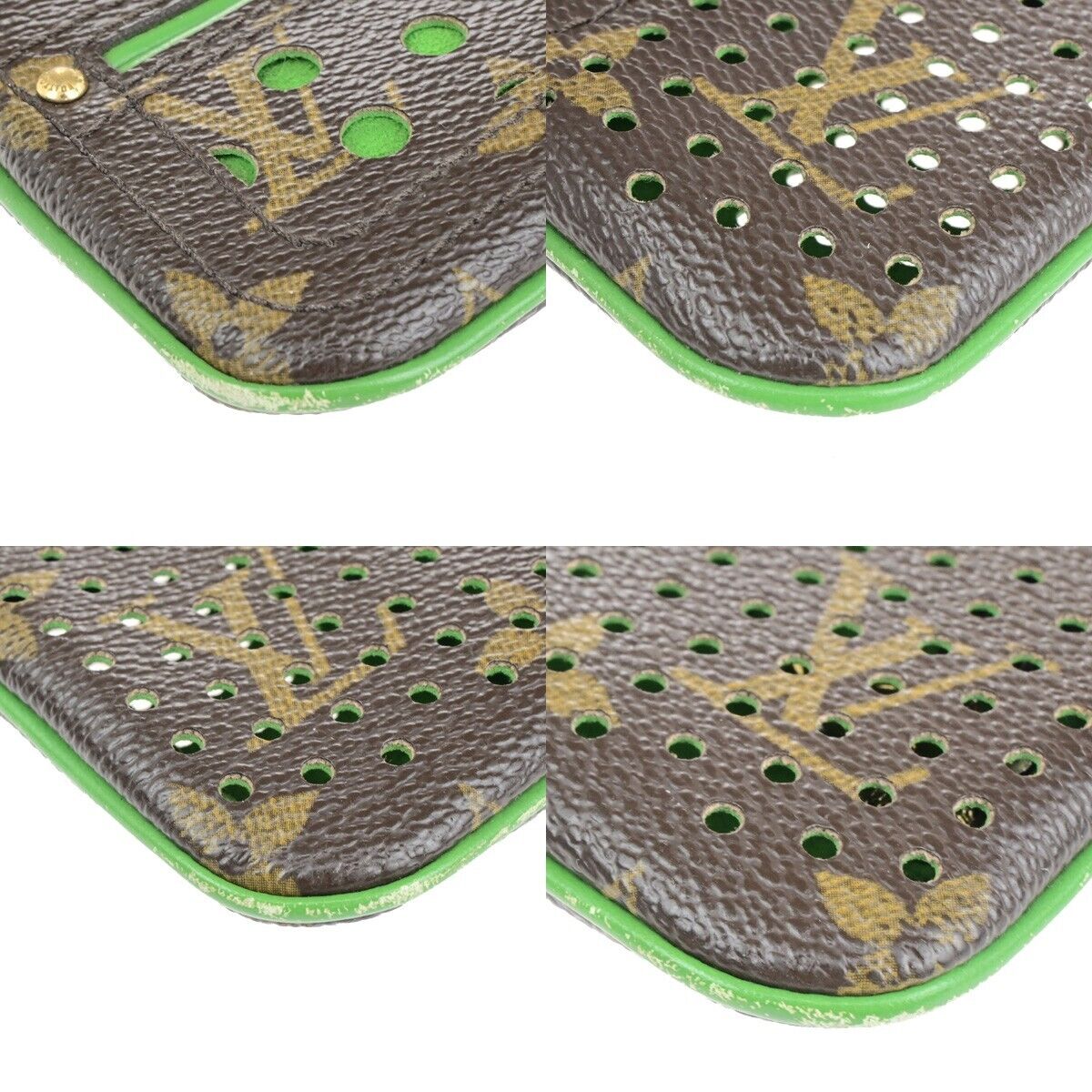 LOUIS VUITTON Pochette Cles Coin Wallet Monogram Perfo BN Green M95186 38FB244