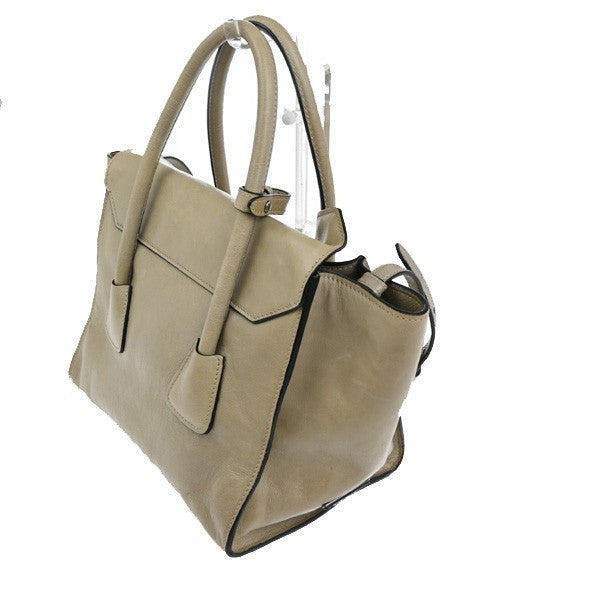PRADA MILANO Logo 2Way Shoulder Hand Bag  Leather Beige SHW Italy 86TA512