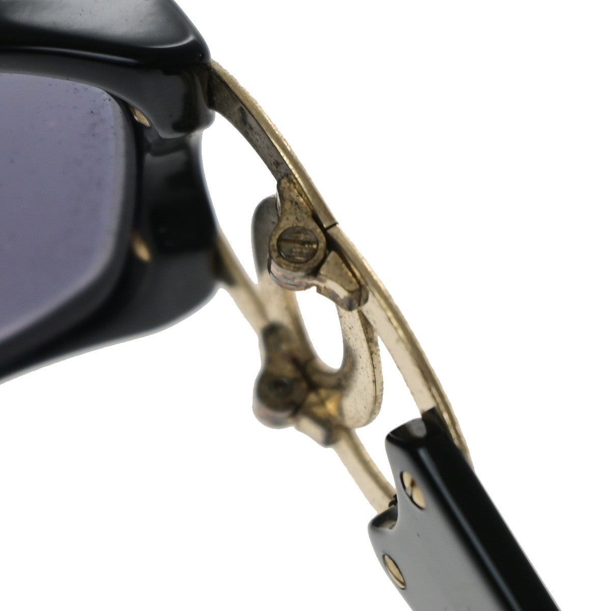 CHANEL CC Logos Sunglasses Eye Wear Plastic Black Gold 02461 63RQ088
