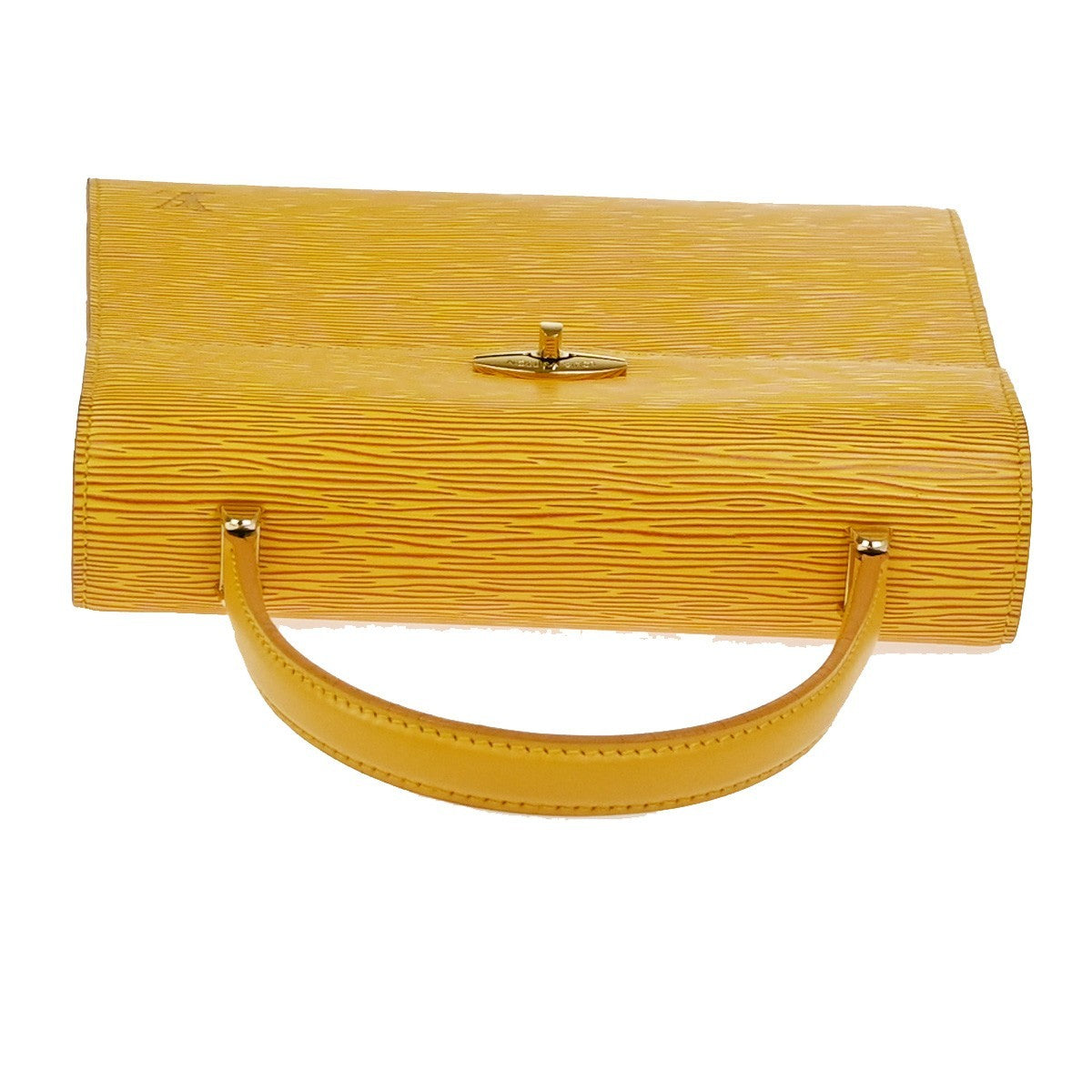 LOUIS VUITTON LV Logo Malesherbes Hand Bag Epi Leather Yellow M52379 82YJ072