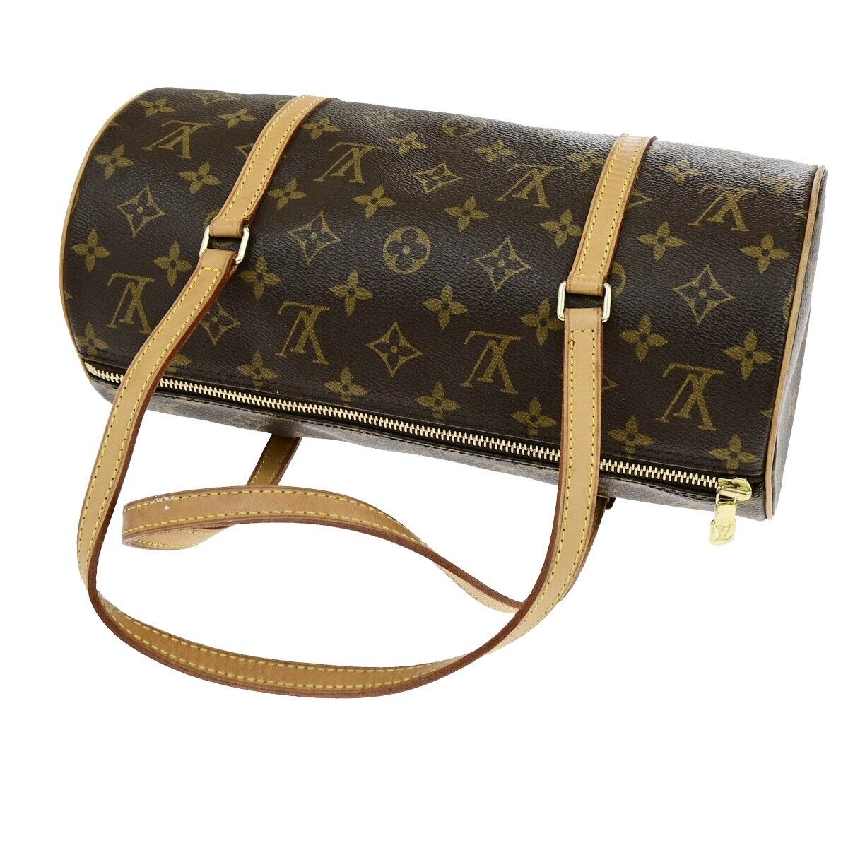LOUIS VUITTON Logo PAPILLON 30 Hand Bag Monogram Leather Brown M51365 79ED446