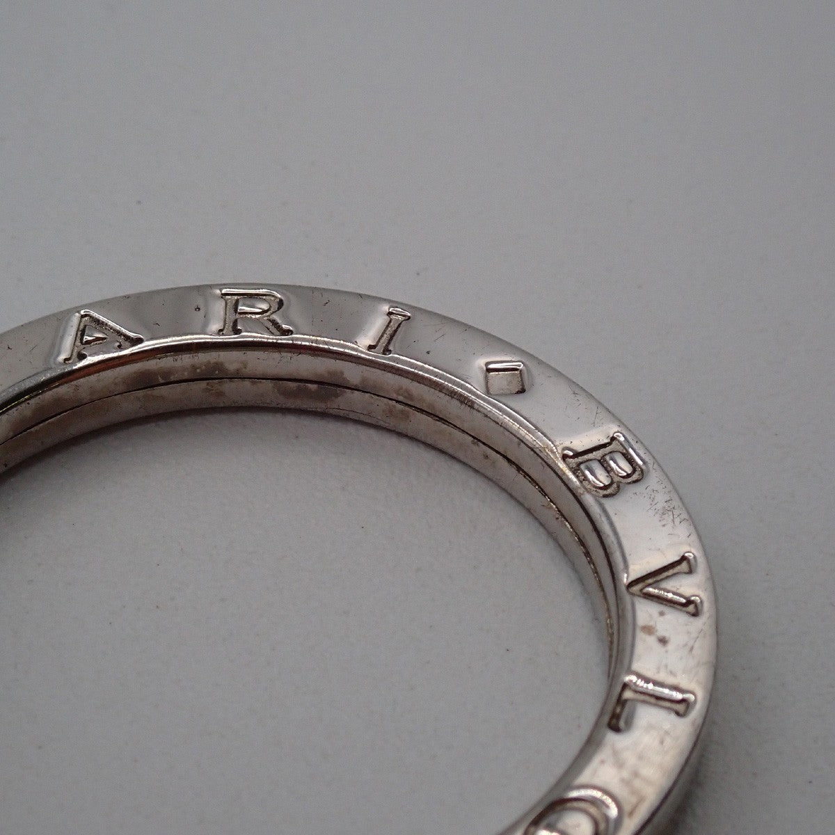 BVLGARI Logo Key Ring Silver Ag 925 Accessory Italy 02EG277