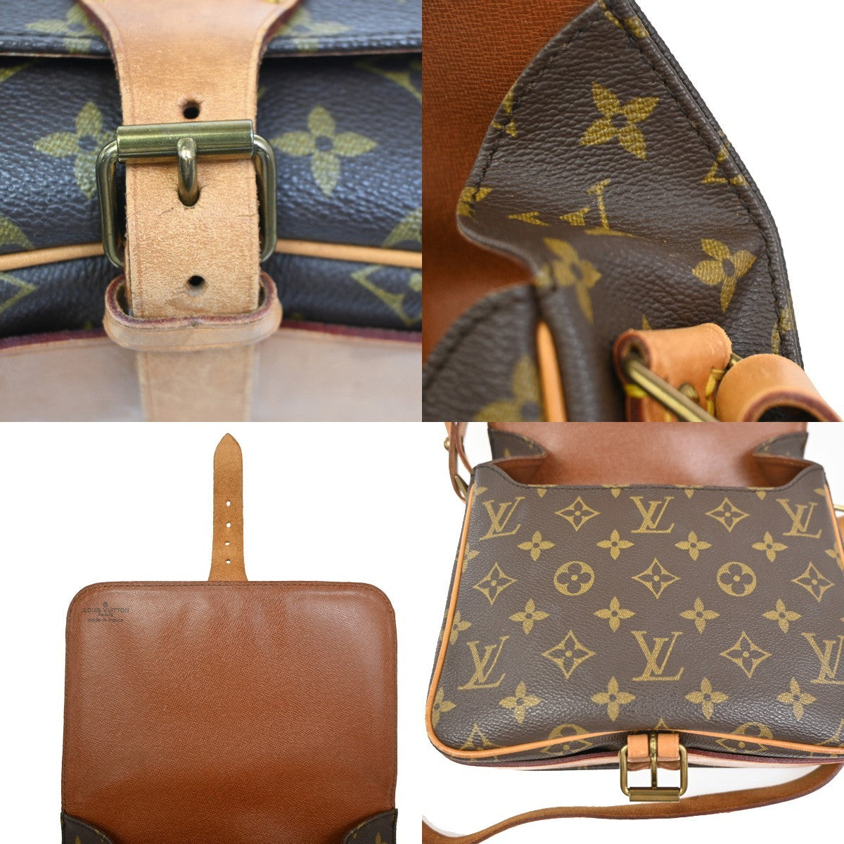 LOUIS VUITTON Cartouchiere MM Shoulder Bag Monogram Leather Brown M51253 84KC821