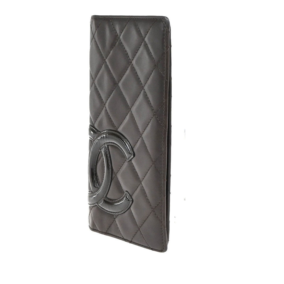 CHANEL CC Logo Cambon Ligne Long Wallet Quilted Leather Brown SHW 83KC692