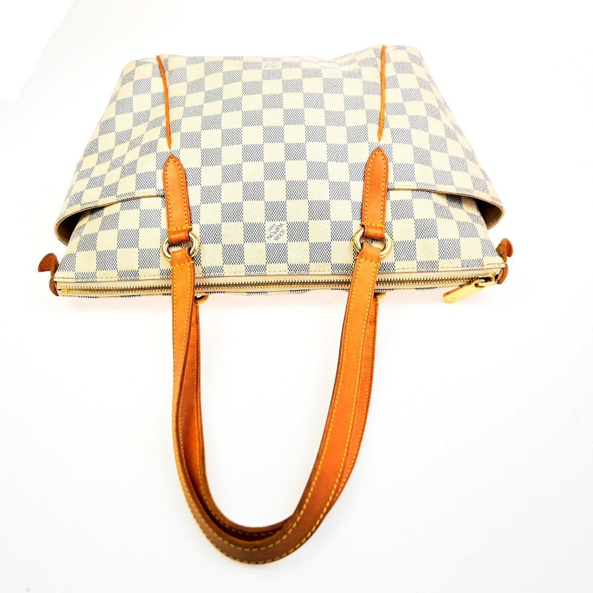LOUIS VUITTON Totally PM Shoulder Bag Damier Azur Leather White N51261 15KC602