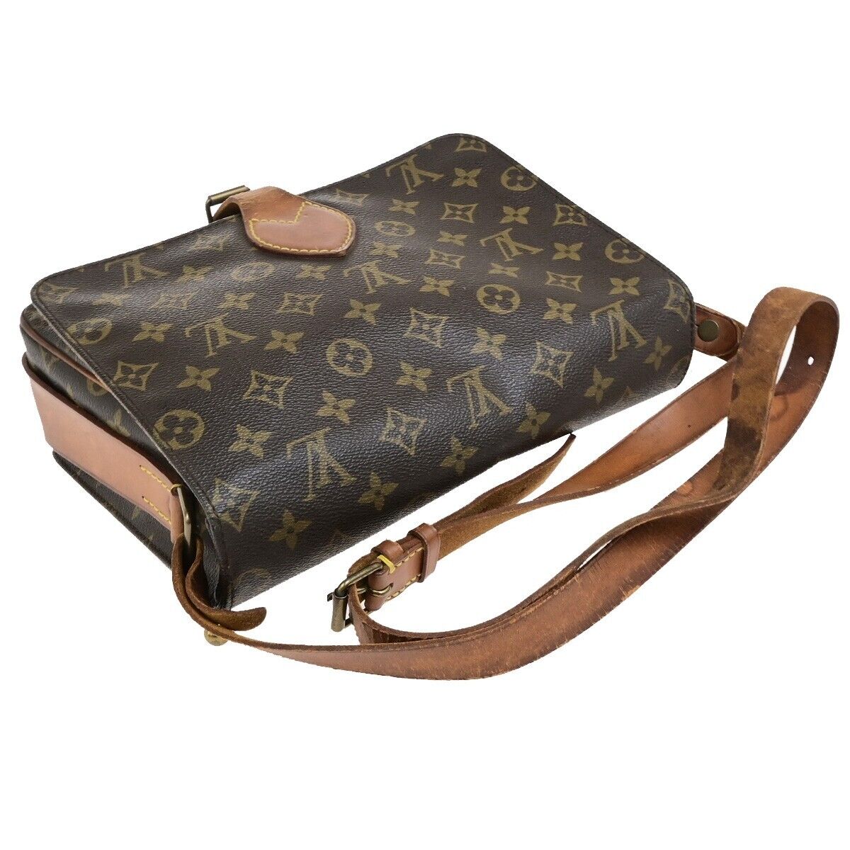 LOUIS VUITTON Cartouchiere GM Shoulder Bag Monogram Leather Brown M51252 62ED502