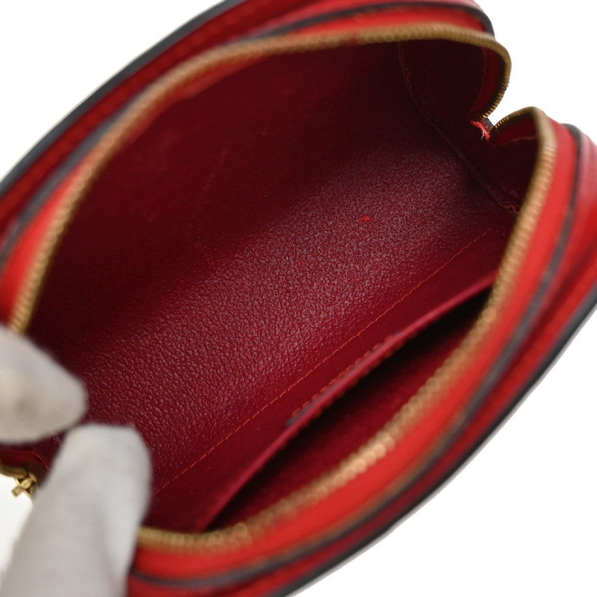 LOUIS VUITTON LV Logo Dauphine PM Pouch Bag Epi Leather Red M48447 02KP136