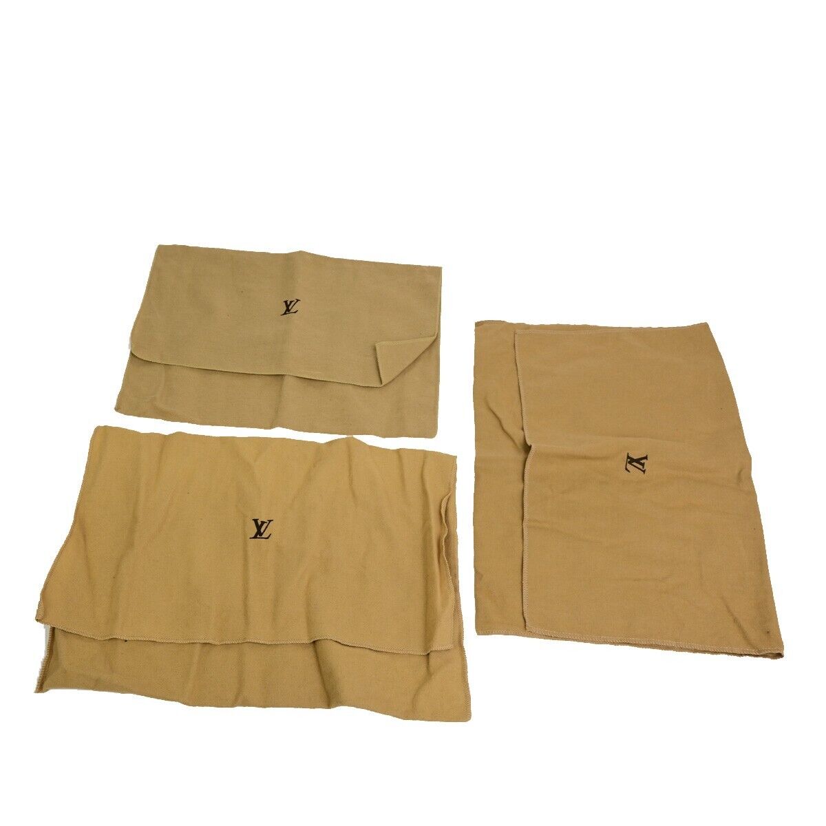 LOUIS VUITTON Logo 10 Set Dust Bag Drawstring Canvas Cotton Beige Brown 08FB355