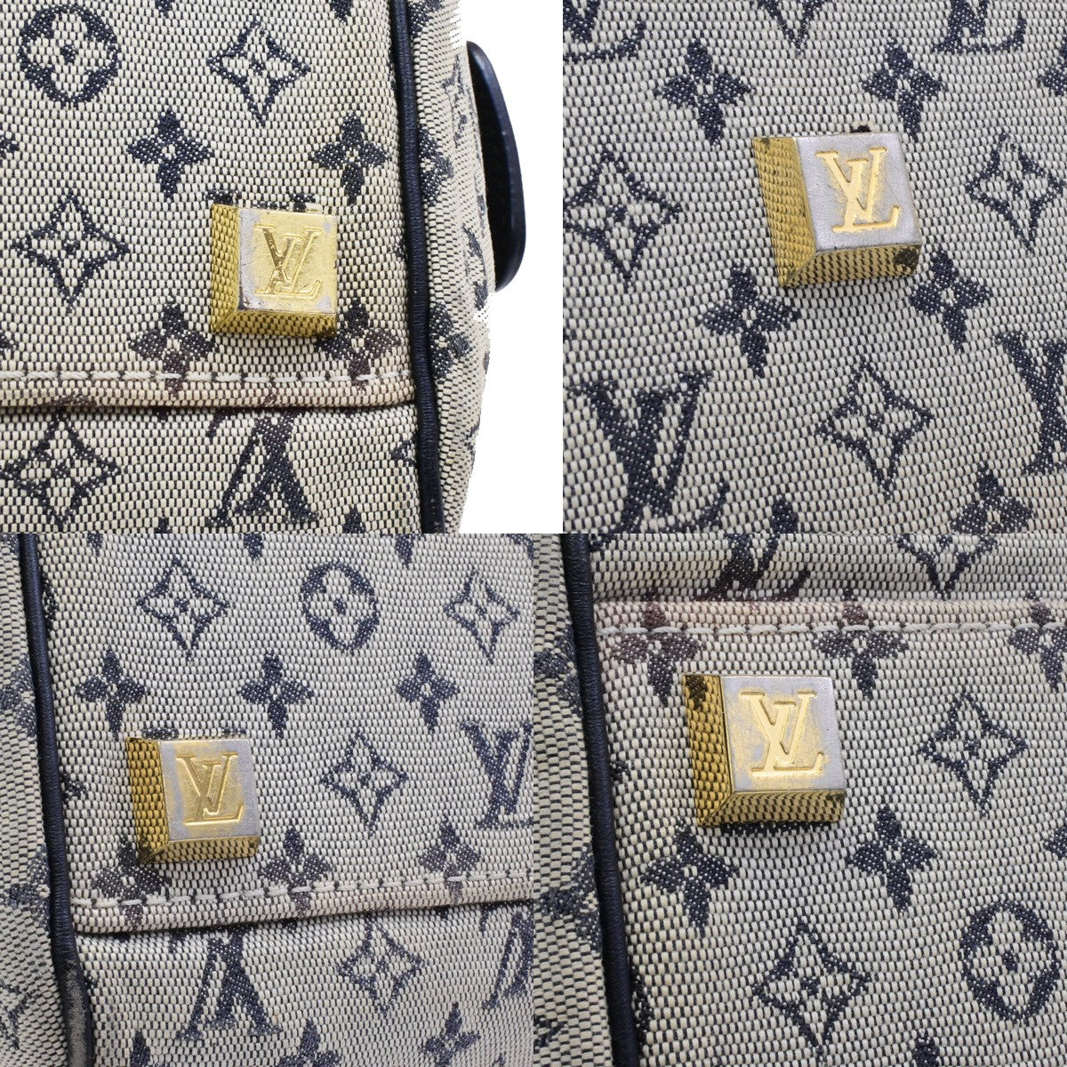 LOUIS VUITTON Josephine PM Hand Bag Monogram Mini Canvas Blue M92049 67YH046