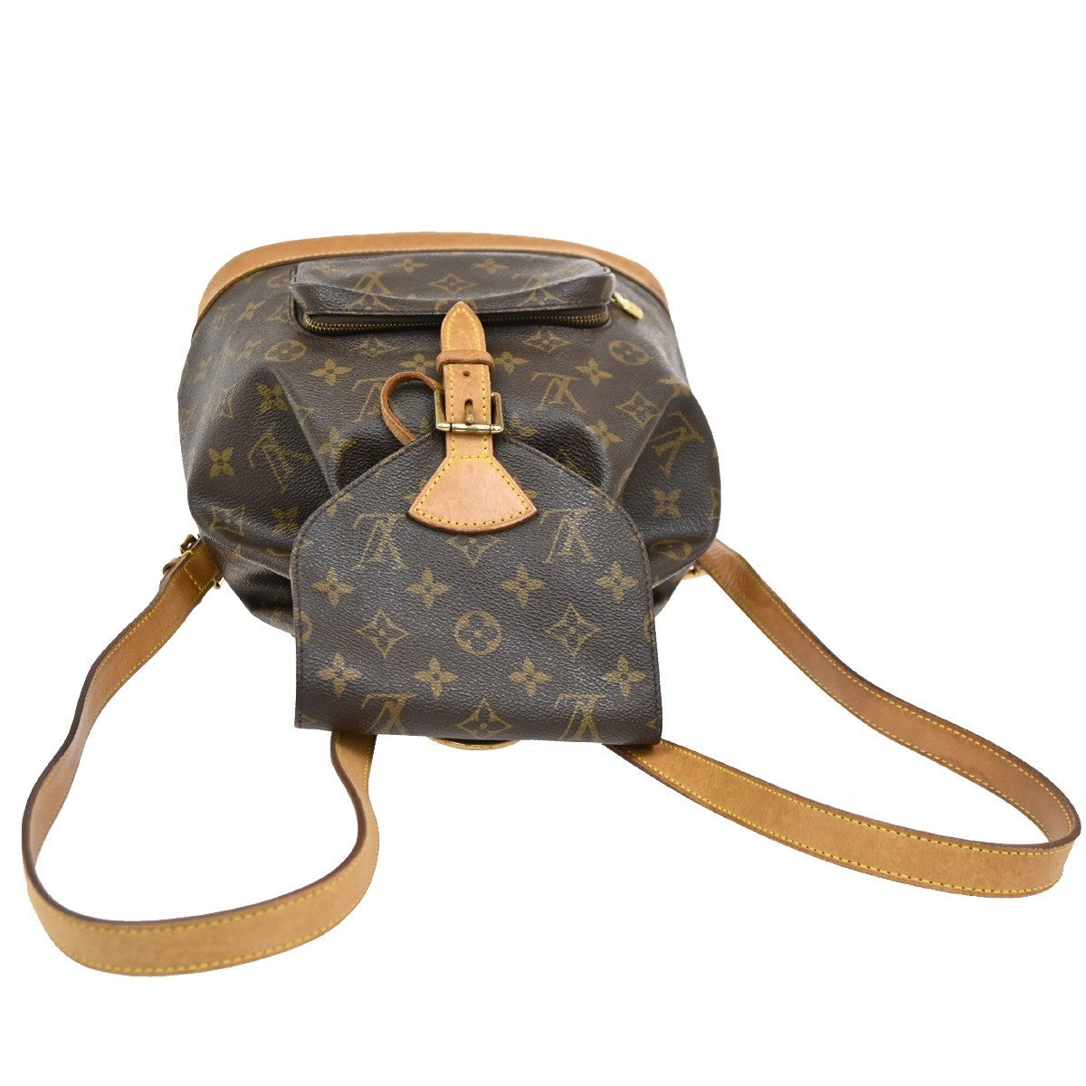LOUIS VUITTON Montsouris MM Backpack Bag Monogram Leather Brown M51136 18DA238
