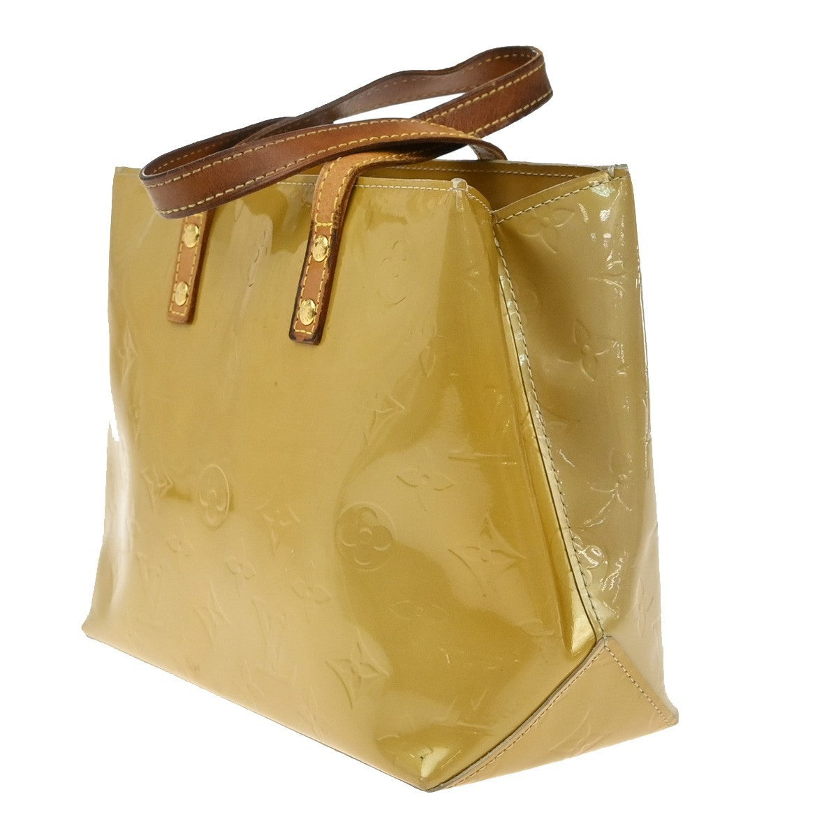 LOUIS VUITTON Read PM Hand Bag Monogram Vernis Patent Beige M91144 02EF819