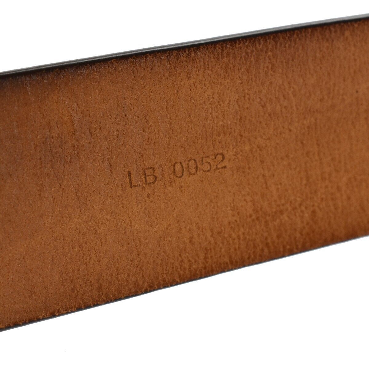 LOUIS VUITTON Ceinture LST Belt Leather Brown Silver M6809 Spain 60GA235