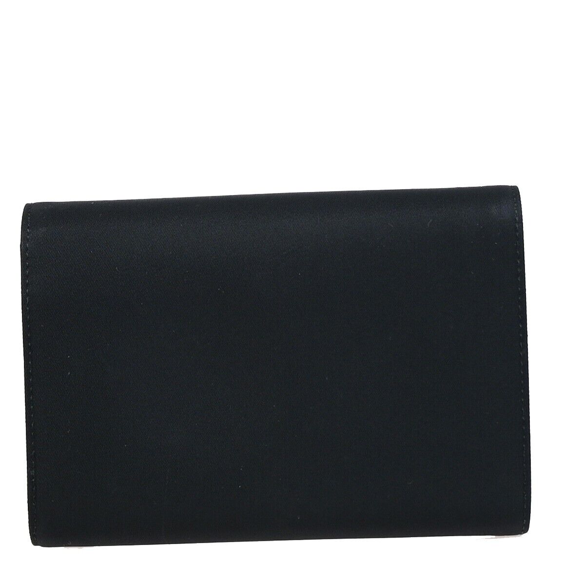 PRADA MILANO Logo Tessuto Trifold Wallet Purse Nylon Leather Black Italy 33RJ859