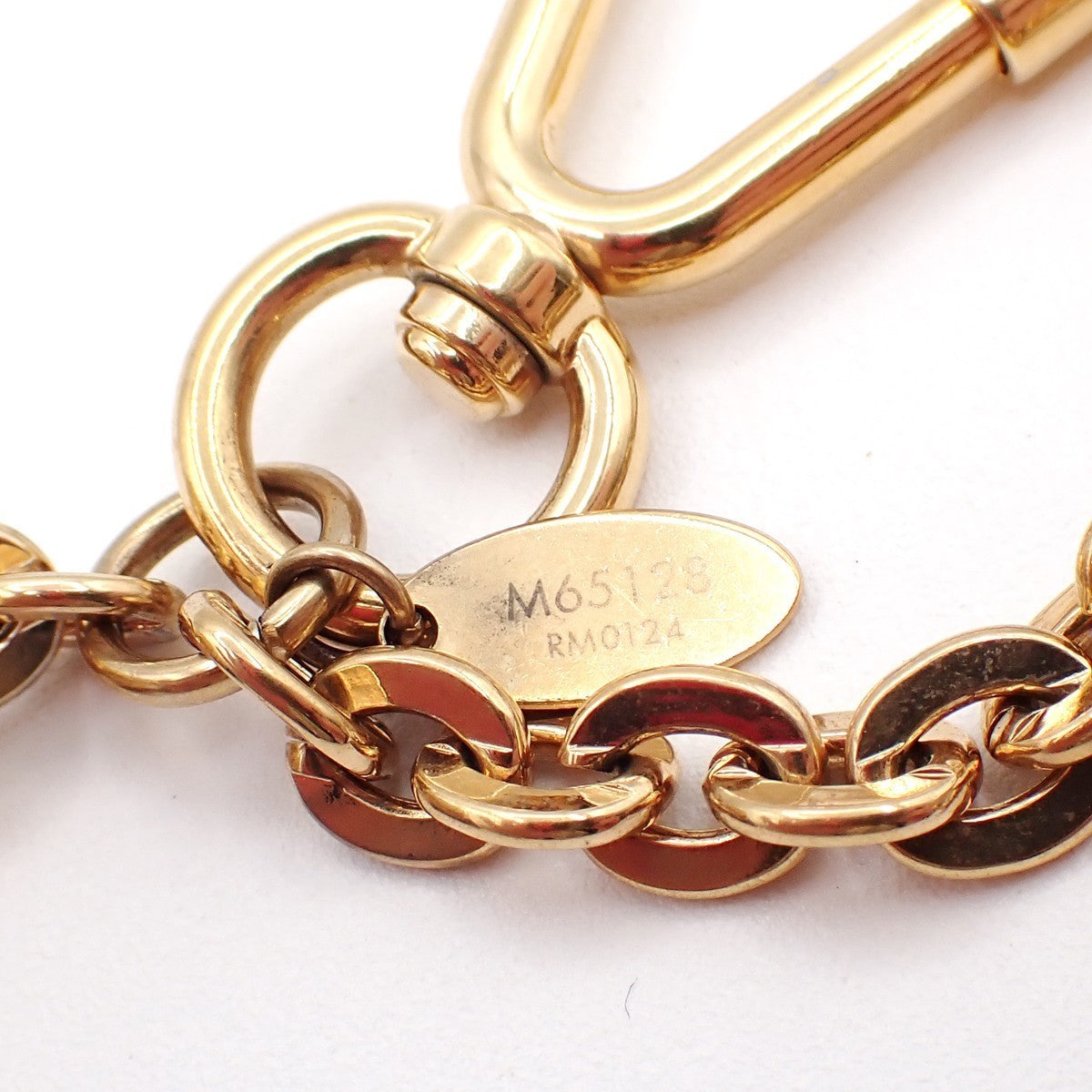 LOUIS VUITTON Logo Tassel Ribbon Bag Charm Blue Leather Gold M65128 62TA573