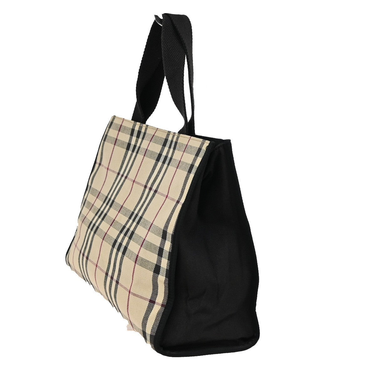 BURBERRY Logo Nova Check Hand Tote Bag Canvas Leather Beige Black 05KA814