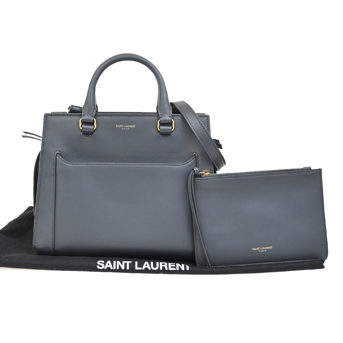 SAINT LAURENT YSL Small East Side 2Way Shoulder Hand Bag Leather GY GHW 52RL203