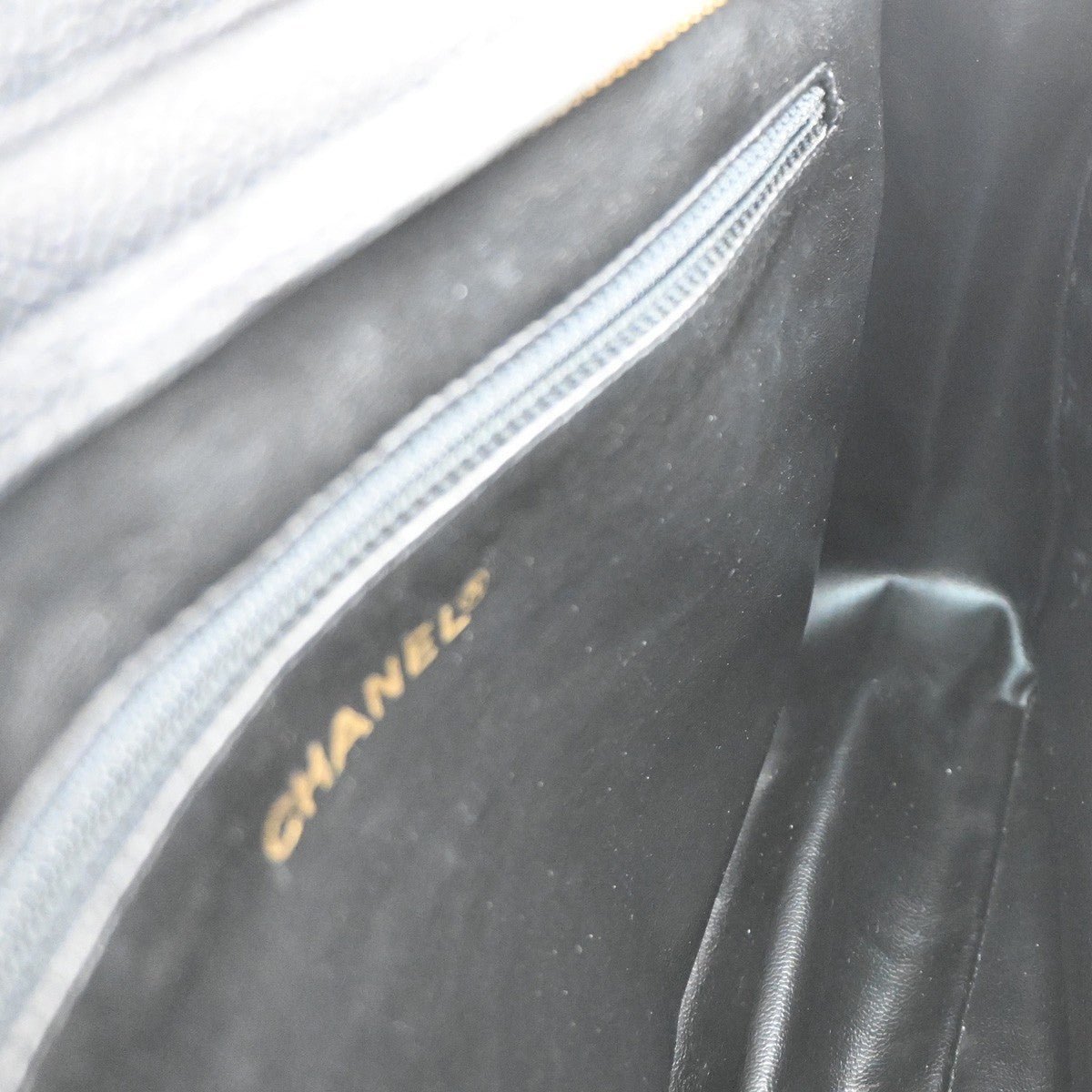 CHANEL Logo Shoulder Hand Bag Grained Calfskin Leather Black GHW Italy 373RL789