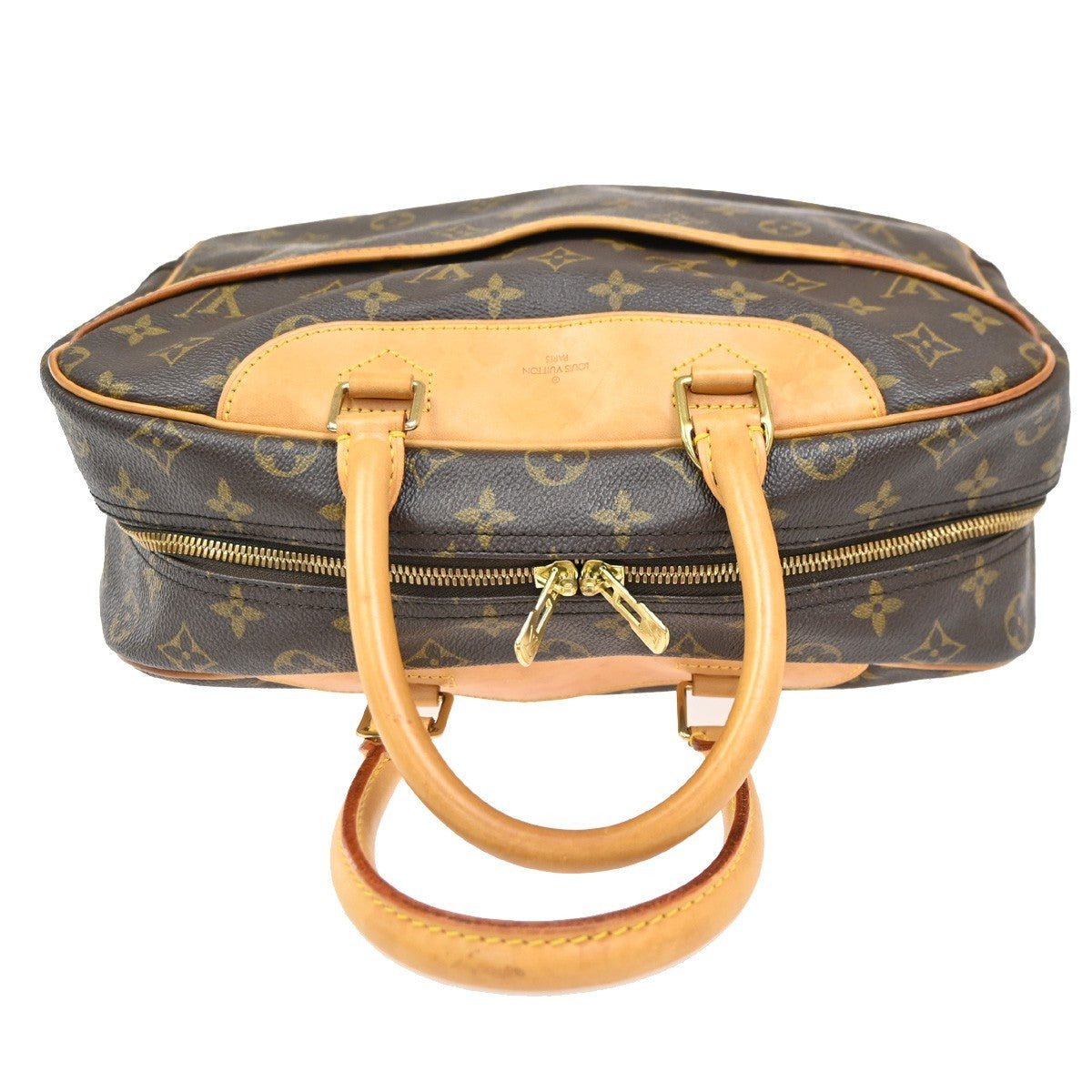 LOUIS VUITTON LV Logo Deauville Hand Bag Monogram Leather Brown M47270 76KC315