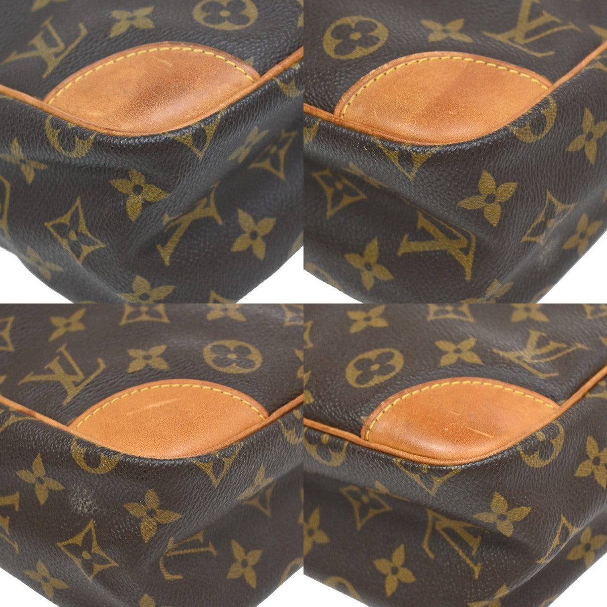 LOUIS VUITTON Logo Danube MM Shoulder Bag Monogram Leather Brown M45264 31KB403