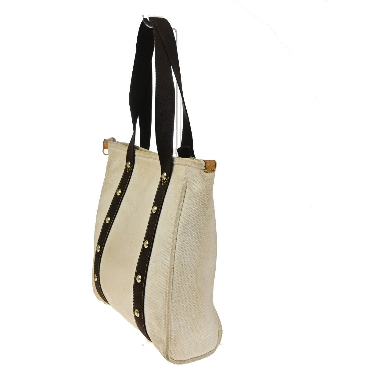 LOUIS VUITTON Cabas MM Shoulder Bag Antigua Canvas Leather White M40036 62KB503