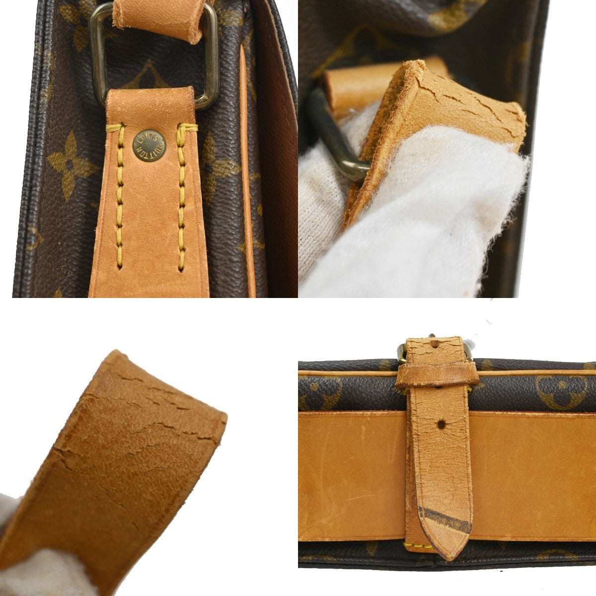 LOUIS VUITTON Cartouchiere GM Shoulder Bag Monogram Leather Brown M51252 32CA089
