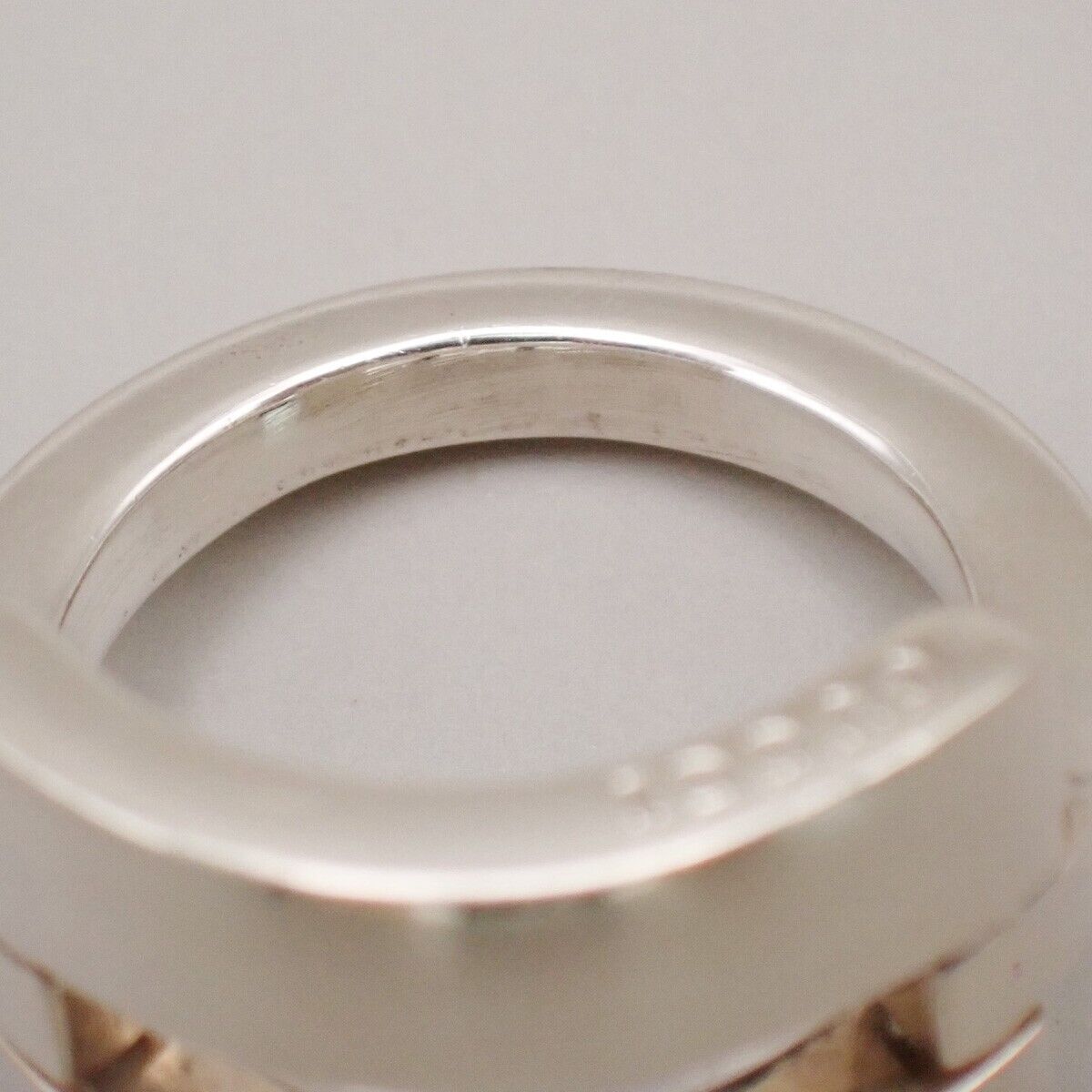 GUCCI  Logo Ring Sterling Silver Size JP 9 US 5 Italy Accessory 07YF242