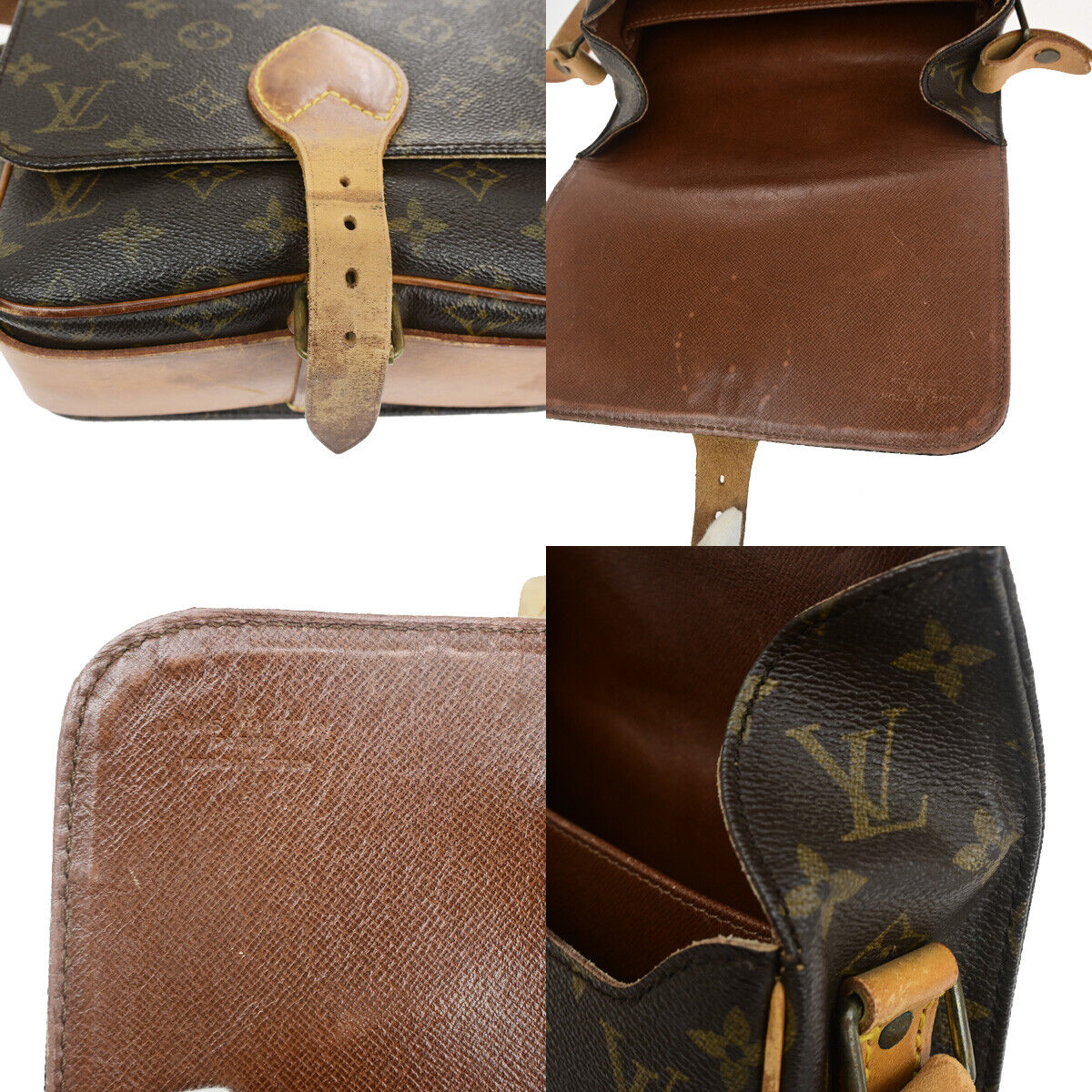 LOUIS VUITTON Cartouchiere MM Shoulder Bag Monogram Leather Brown M51253 35SJ051