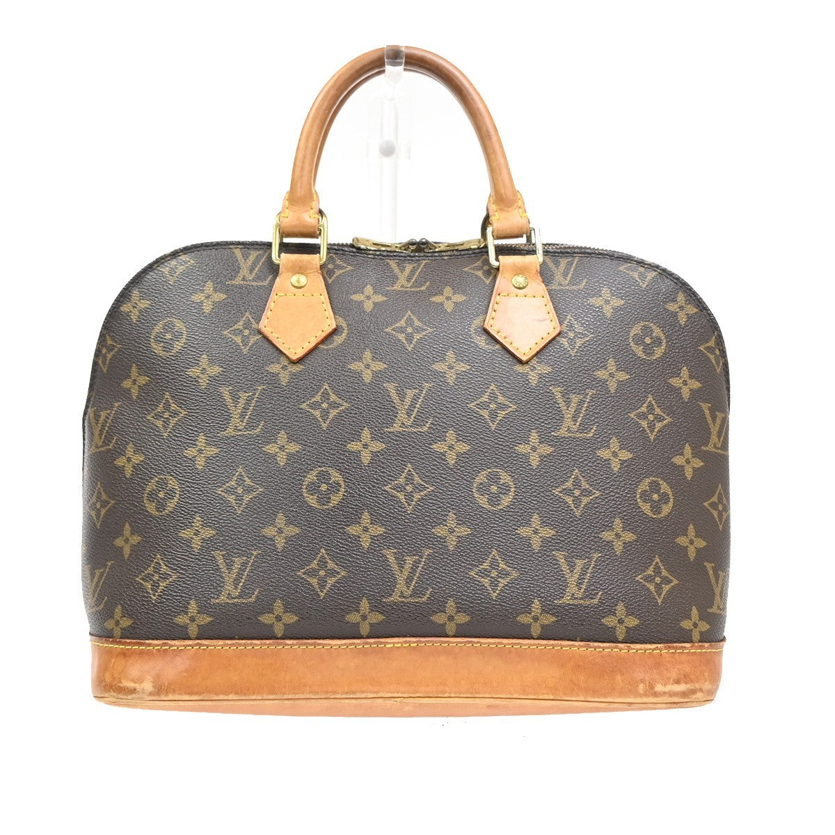 LOUIS VUITTON LV Logo Alma Hand Bag Monogram Leather Brown France M51130 34MA280