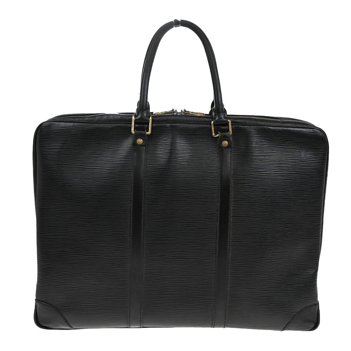 LOUIS VUITTON Porte Documents Voyage Briefcase Hand Bag Epi Black M54472 05YH375