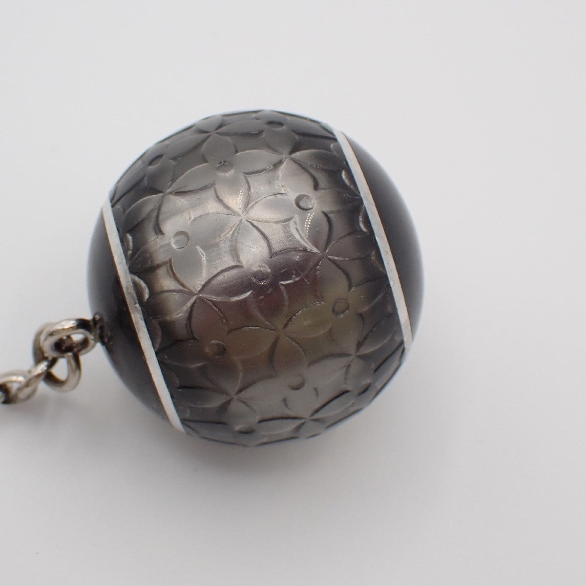 LOUIS VUITTON Logo Bijoux Sac Mini Lin Bag Charm Silver Black M65701 61KP112